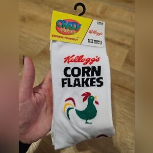 Novelty Kelloggs Corn Flakes Funny Novelty Crazy Socks Unisex Crew Men's 6-12